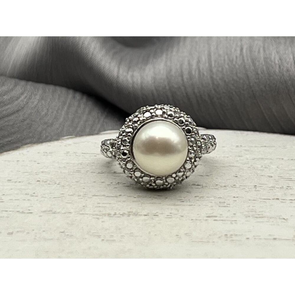 CGI Sterling Silver 925 Pearl Ring 6.22G / Sz 5